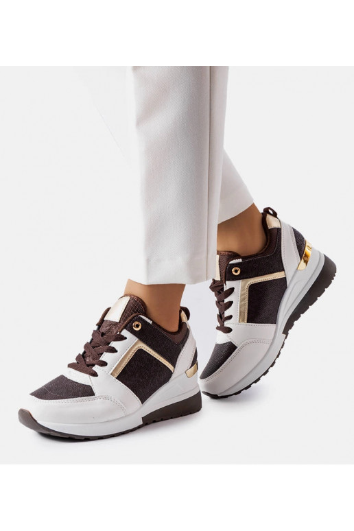 Sneakers con zeppa Desche marroni e...