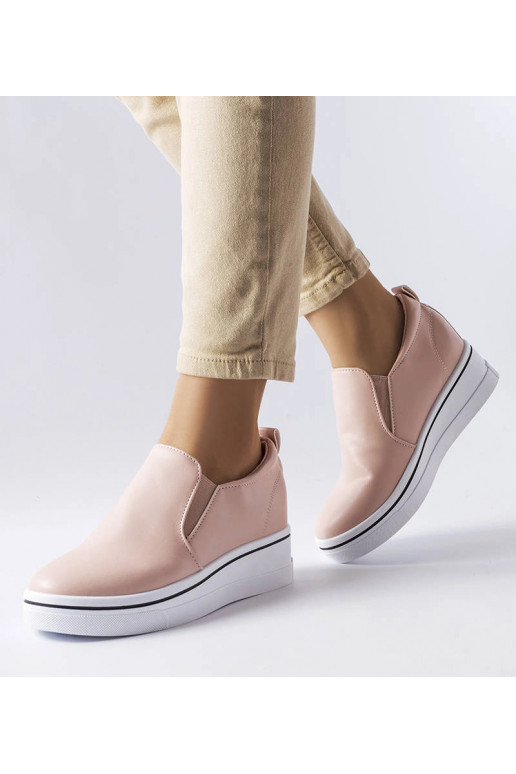 Sneakers con zeppa slip-on rosa...