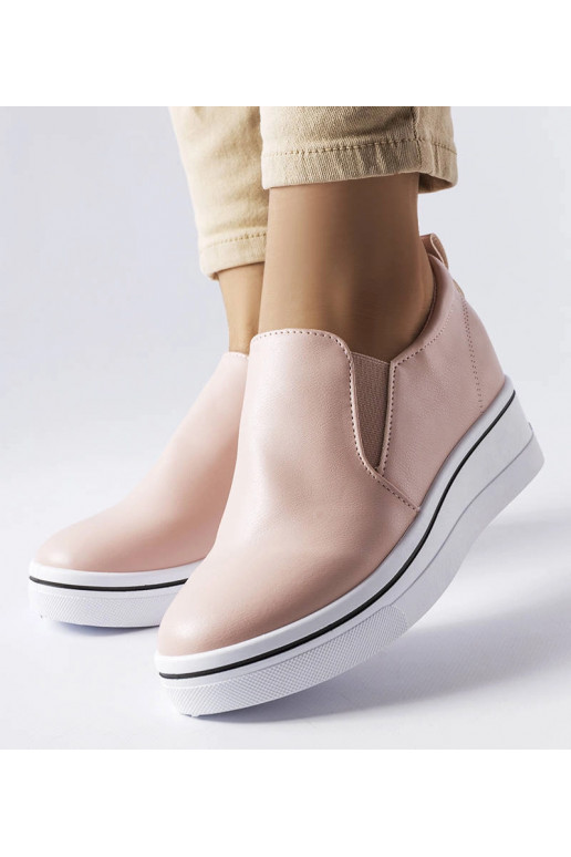 Sneakers con zeppa slip-on rosa...