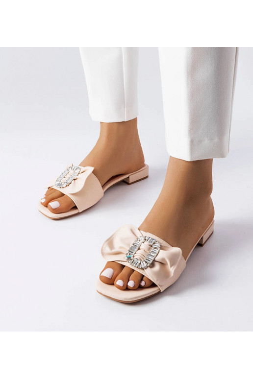 Sandali eleganti beige con zirconi Fifi