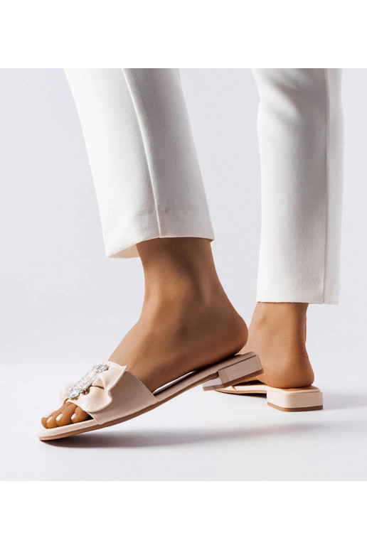 Sandali eleganti beige con zirconi Fifi