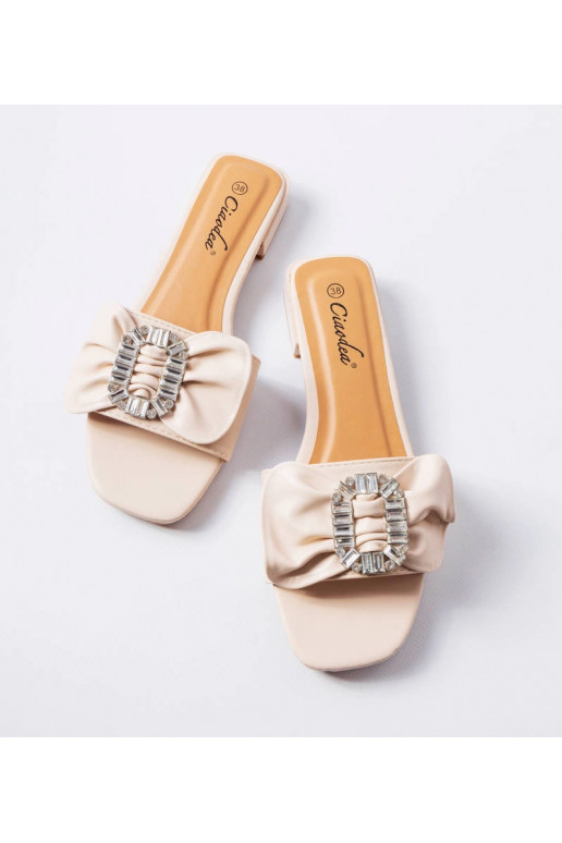 Sandali eleganti beige con zirconi Fifi