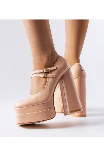 Décolleté beige con tacco...