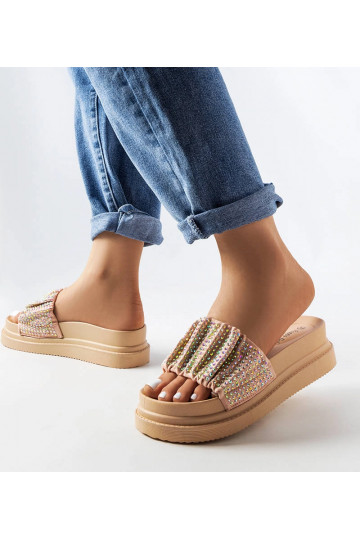 Mules rosa con plateau e...