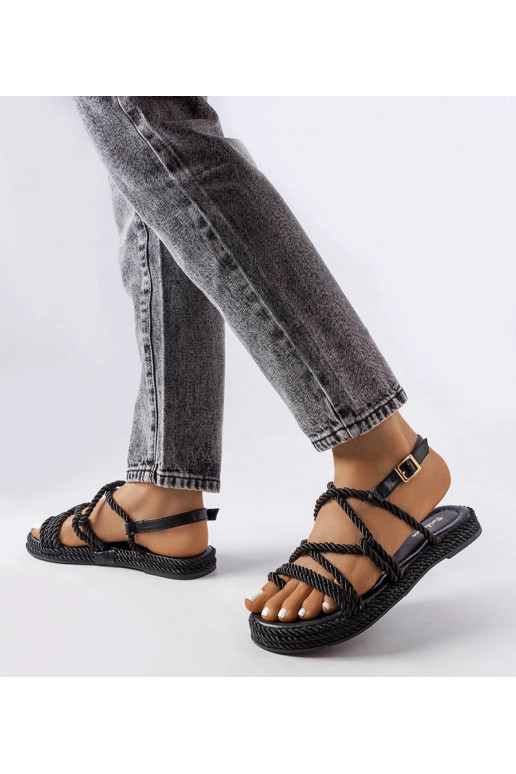 Sandali intrecciati Burwell neri