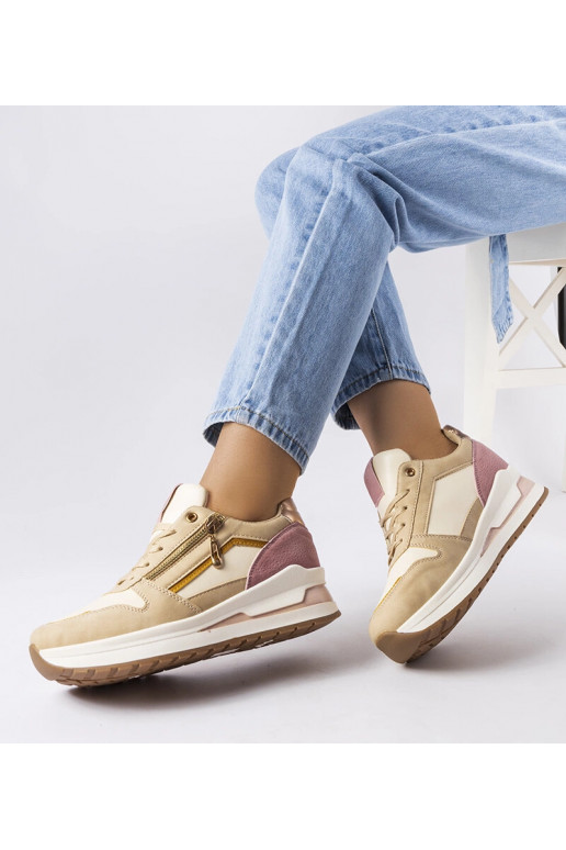 Sneakers sportive beige e rosa Delid