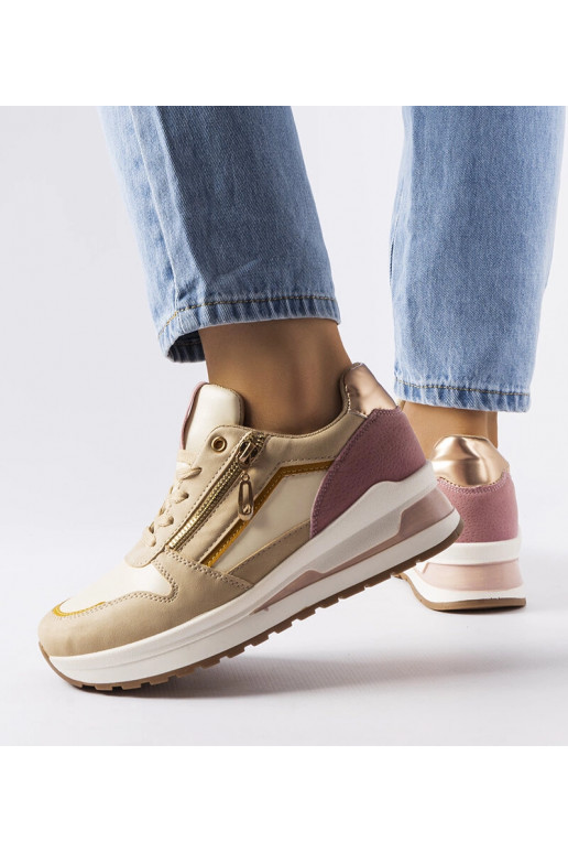 Sneakers sportive beige e rosa Delid