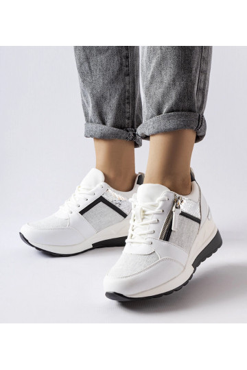 Sneakers con zeppa bianca...