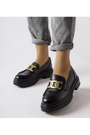 Mocassini neri decorati con...