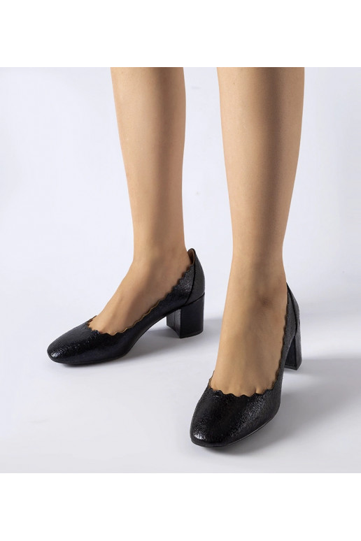 Décolleté nere con tacco a blocco di...