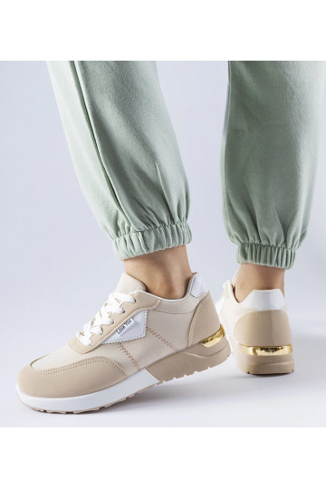 Sneakers in tessuto beige...