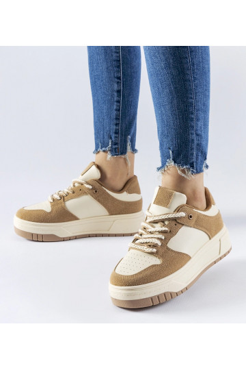 Sneakers con plateau Beige...