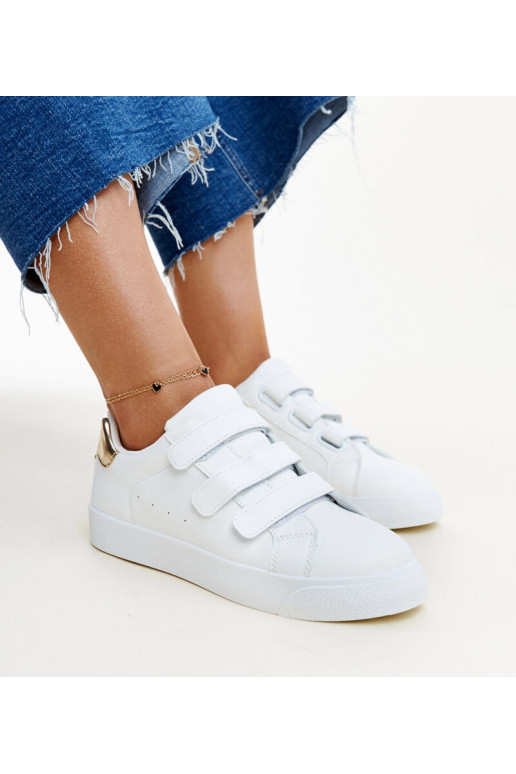 Sneakers Samala con velcro bianche e oro