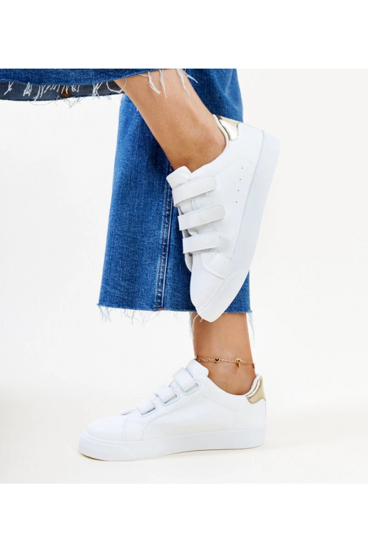 Sneakers Samala con velcro bianche e oro
