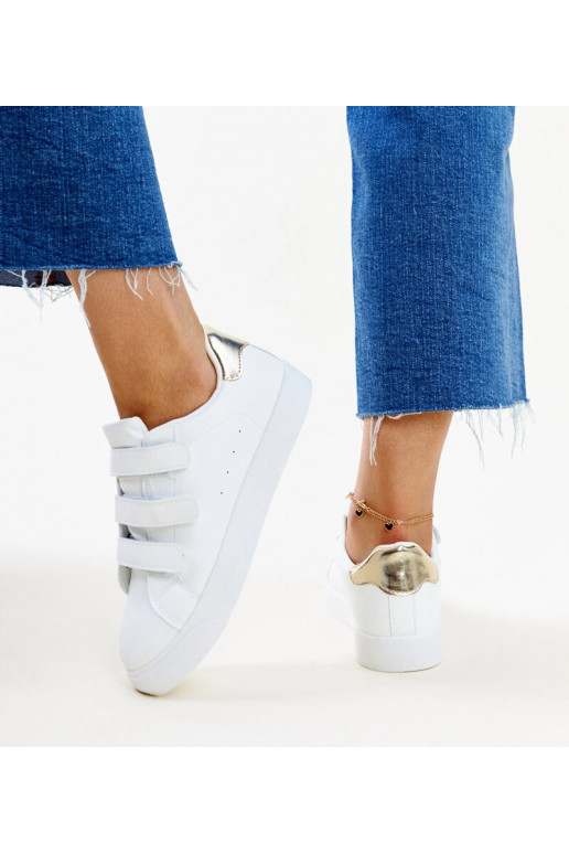 Sneakers Samala con velcro bianche e oro