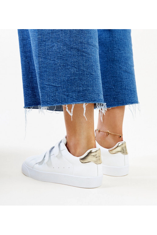 Sneakers Samala con velcro bianche e oro