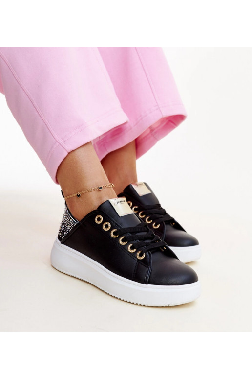 Sneakers nere con zirconi Antonietta Sneakers nere con zirconi Antonietta