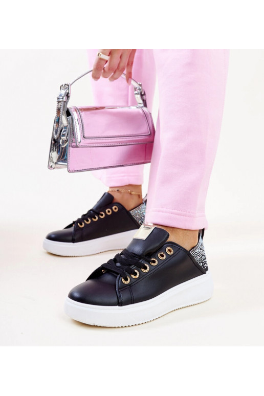 Sneakers nere con zirconi Antonietta Sneakers nere con zirconi Antonietta