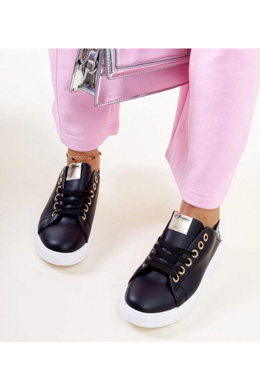 Sneakers nere con zirconi Antonietta Sneakers nere con zirconi Antonietta