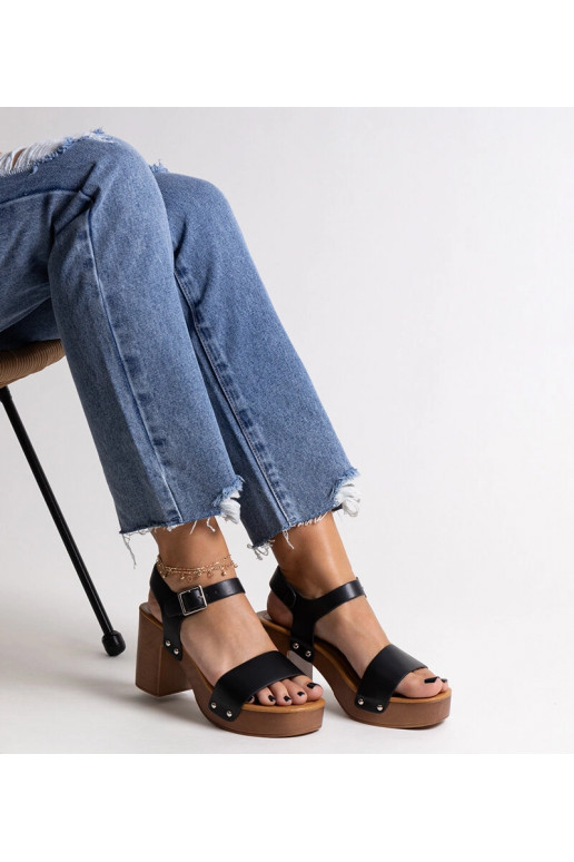 Sandali neri con tacco a blocco Adilar