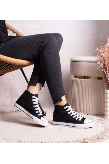Sneakers alte nere con lacci Bonifakima