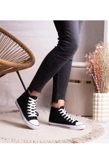 Sneakers alte nere con lacci Bonifakima 2