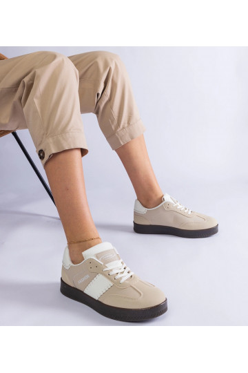 Sneakers beige con plateau...