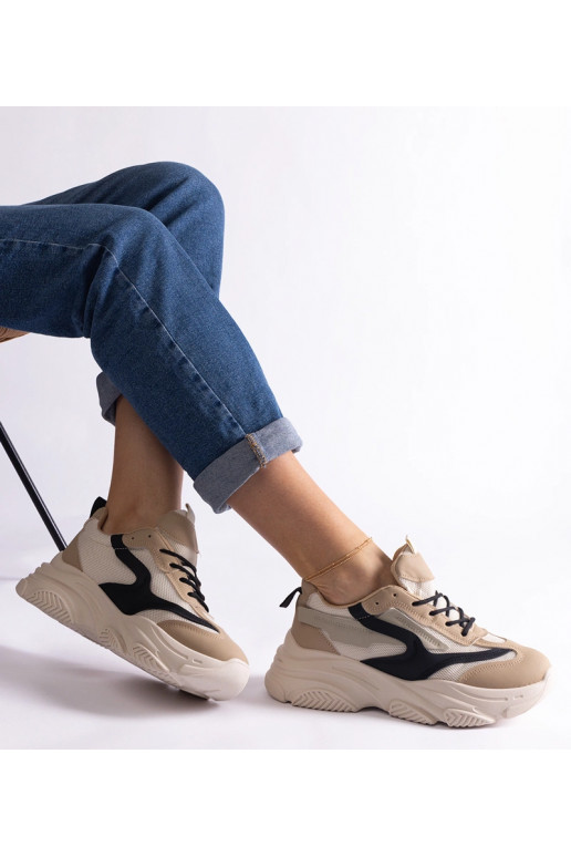 Sneakers da donna beige e nere Milenka
