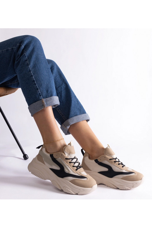 Sneakers da donna beige e nere Milenka