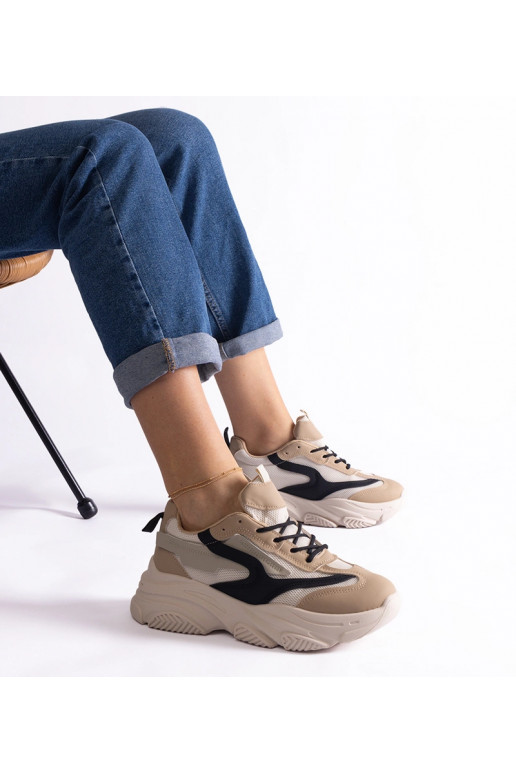 Sneakers da donna beige e nere Milenka