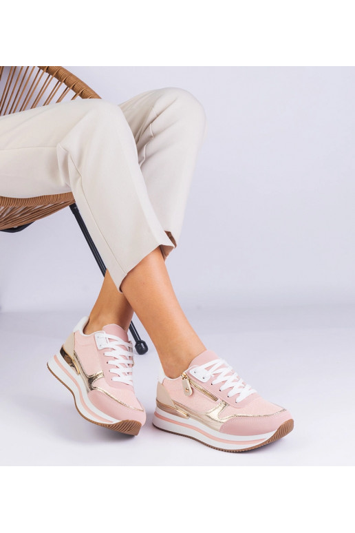 Sneakers sportive rosa su piattaforma...