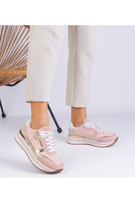 Sneakers sportive rosa su piattaforma...