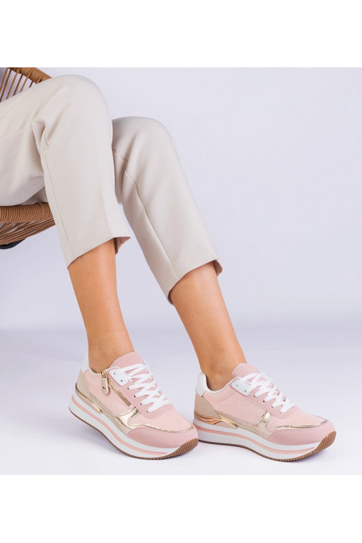 Sneakers sportive rosa su piattaforma...
