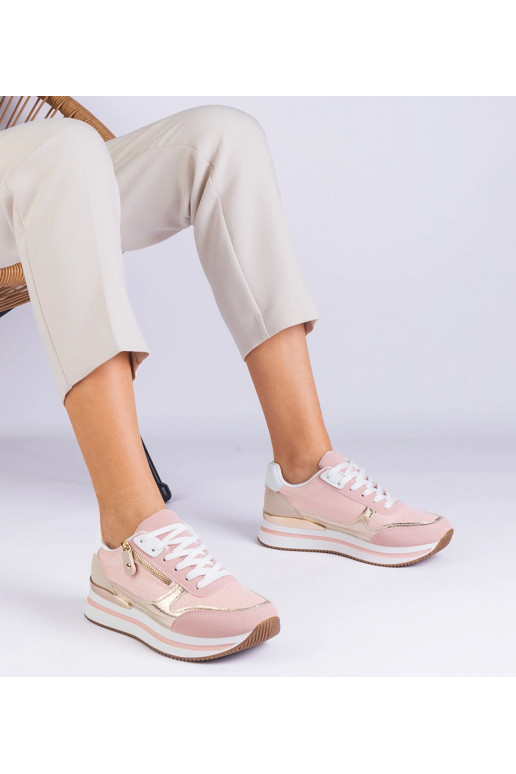Sneakers sportive rosa su piattaforma...