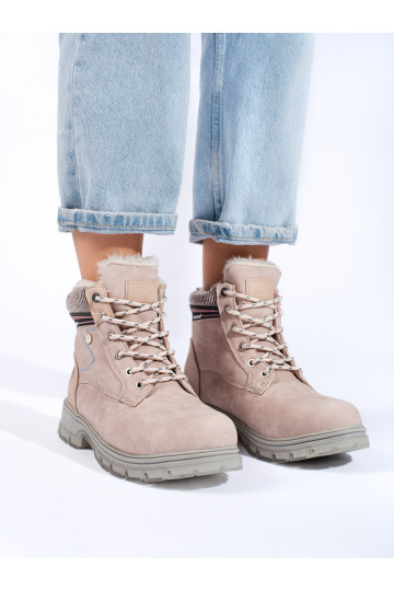Scarpe da donna foderate beige 2