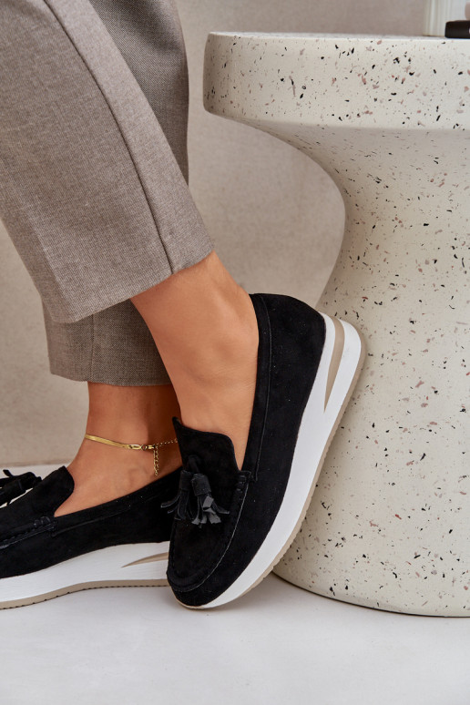 Mocassini Abilitato Impercettibilem Koturnie in ecopelle scamosciataoAe colore nero Challavia Mocassini Abilitato Impercettibilem Koturnie in ecopelle scamosciataoAe colore nero Challavia