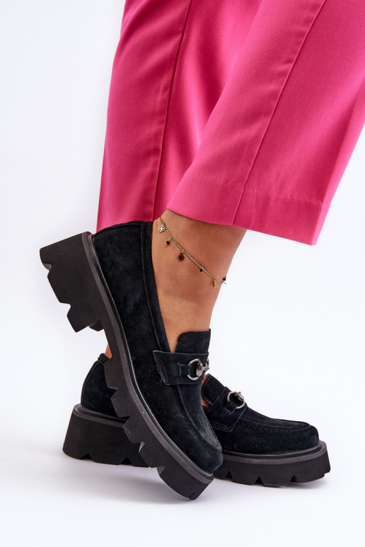 Moteriški mokasinai iš zomšos juodos... Moteriški mokasinai iš zomšos juodos...