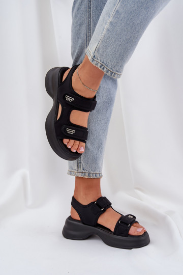 Sandali leggeri con piattaforma color nero Deniffia