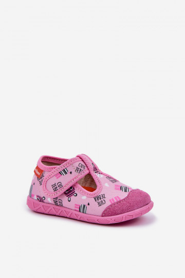 Pantofole Milami Infantile con chiusure adesive IN Zebry colore rosa Jasimrra