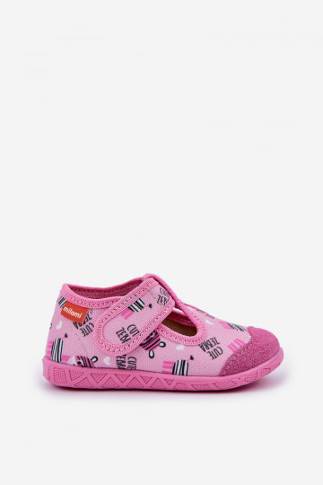 Pantofole Milami Infantile con chiusure adesive IN Zebry colore rosa Jasimrra 2