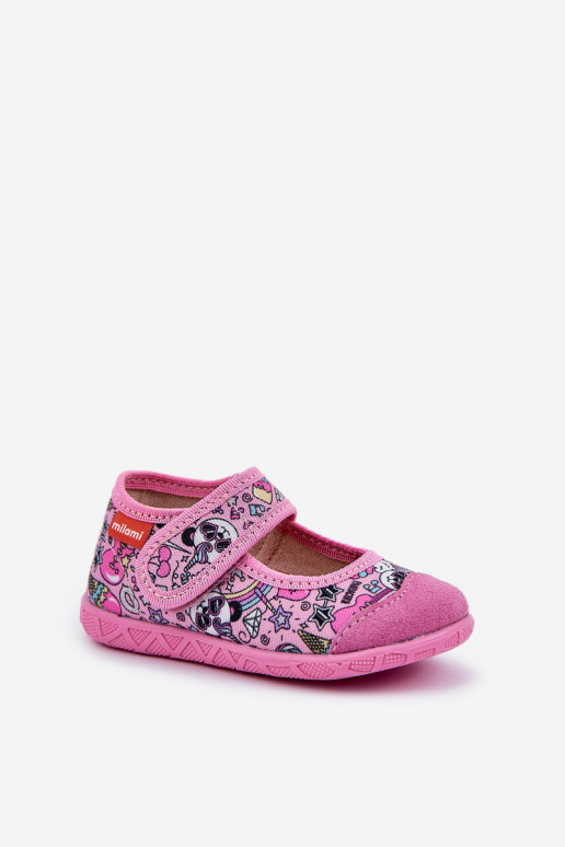 Pantofole Milami Infantile con chiusure adesive IN Panda colore rosa Esnia