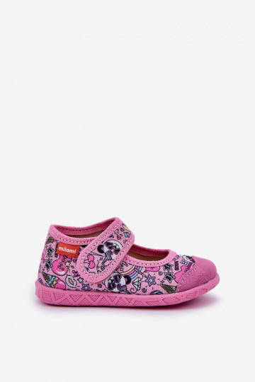 Pantofole Milami Infantile con chiusure adesive IN Panda colore rosa Esnia 2