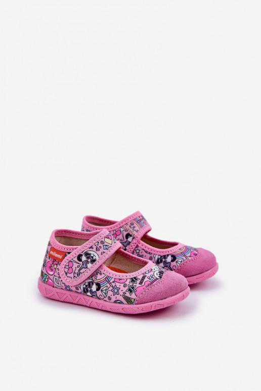 Pantofole Milami Infantile con chiusure adesive IN Panda colore rosa Esnia