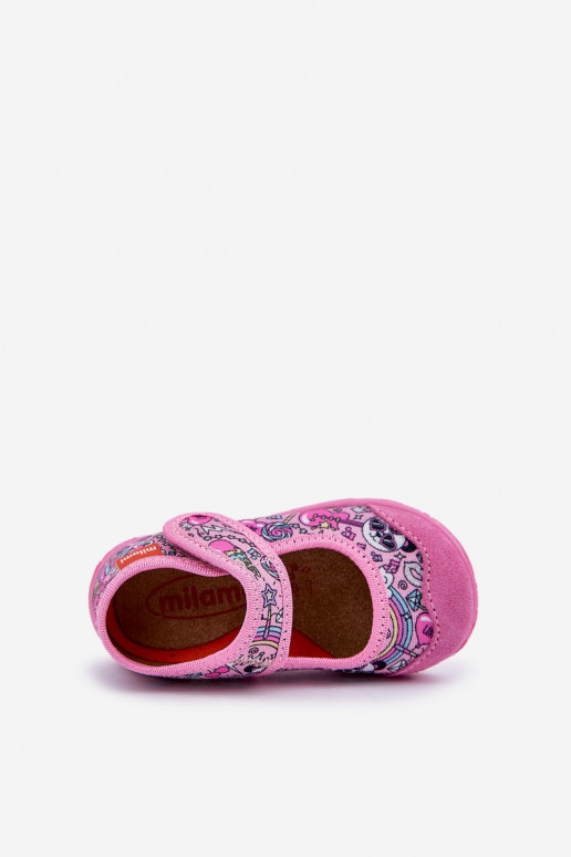 Pantofole Milami Infantile con chiusure adesive IN Panda colore rosa Esnia