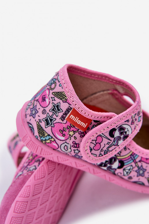 Pantofole Milami Infantile con chiusure adesive IN Panda colore rosa Esnia