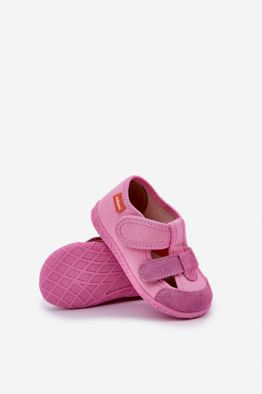 Pantofole Milami Infantile con chiusure adesive colore rosa Reathiana