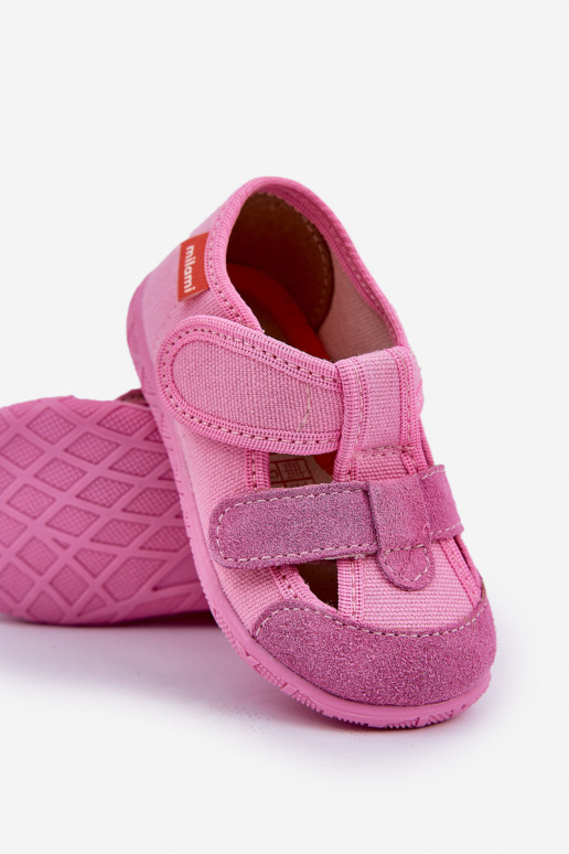 Pantofole Milami Infantile con chiusure adesive colore rosa Reathiana
