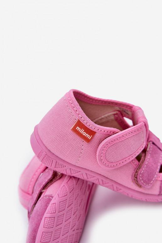 Pantofole Milami Infantile con chiusure adesive colore rosa Reathiana