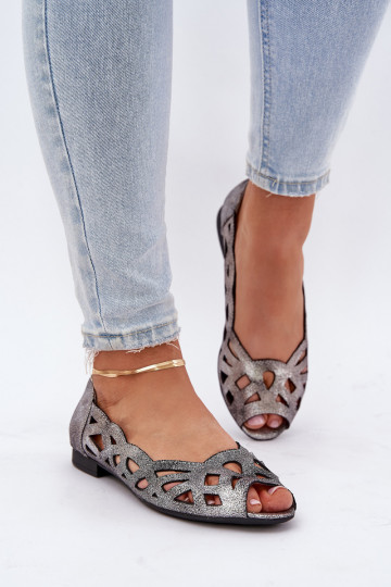 Ballerine traforate Z Odkrytymi Palcami color argento Calgis
