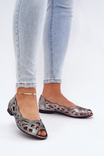 Ballerine traforate Z Odkrytymi Palcami color argento Calgis 2